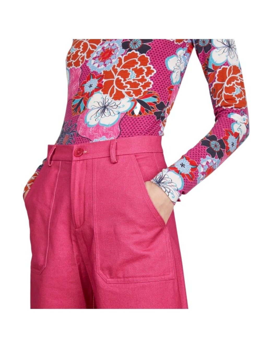 The Kit Tracee Wide Leg Pants Size 4 Pop Pink - Picture 3 of 10